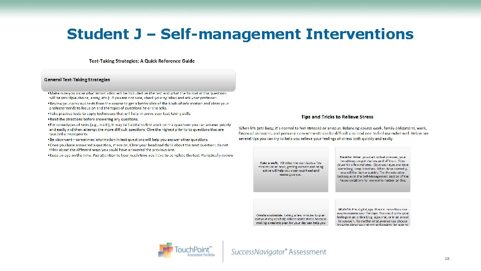 Student J – Self-management Interventions 16 