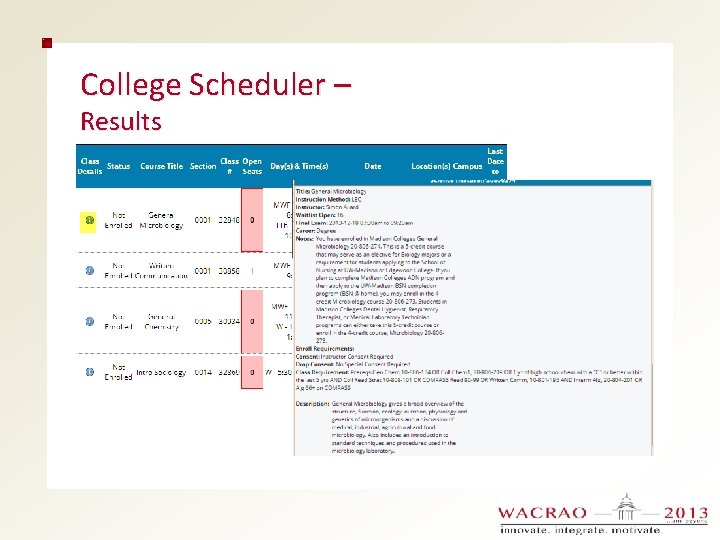 College Scheduler – Results 