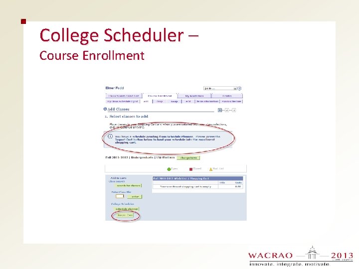 College Scheduler – Course Enrollment 