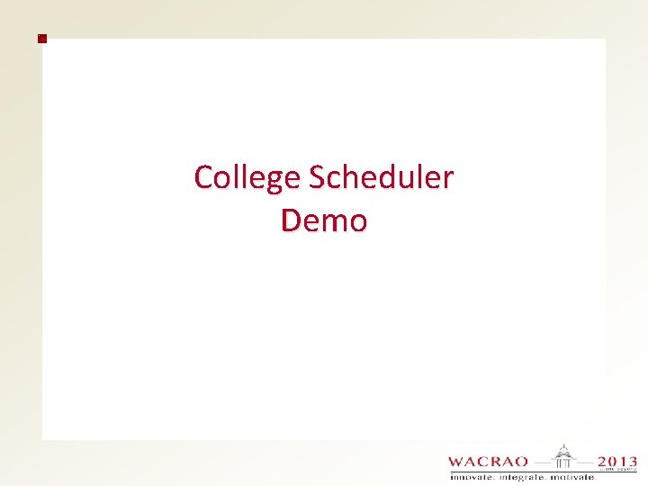 College Scheduler Demo 