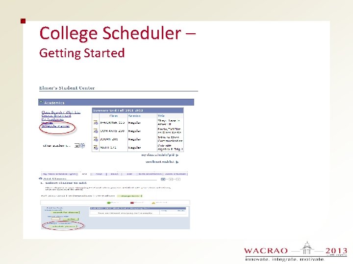 College Scheduler – Getting Started 