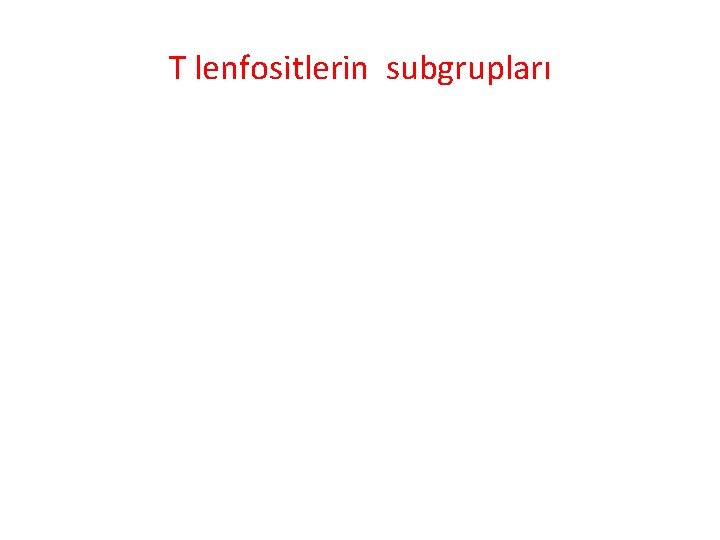 T lenfositlerin subgrupları T lenfositlerin subgrupları