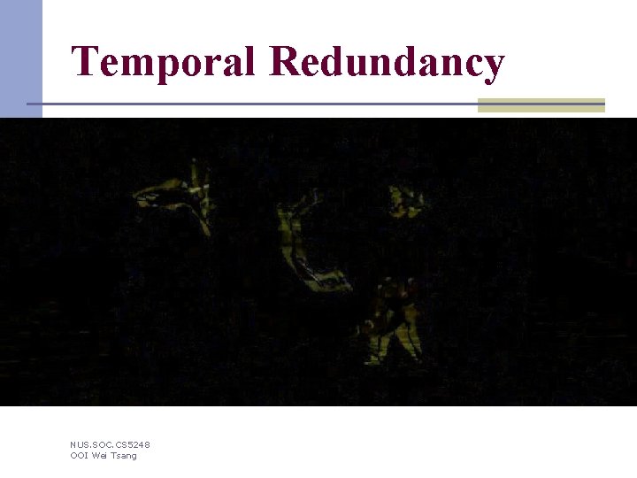 Temporal Redundancy NUS. SOC. CS 5248 OOI Wei Tsang 