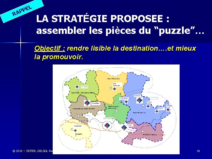 EL P AP R LA STRATÉGIE PROPOSEE : assembler les pièces du “puzzle”… Objectif