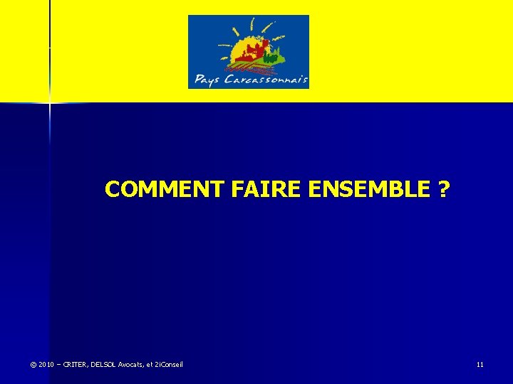COMMENT FAIRE ENSEMBLE ? © 2010 – CRITER, DELSOL Avocats, et 2 i. Conseil