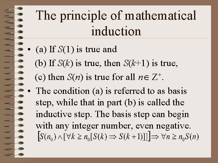 Chapter 4 Properties of the integers mathematical induction