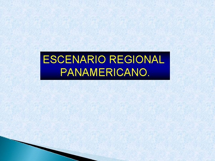 ESCENARIO REGIONAL PANAMERICANO. 