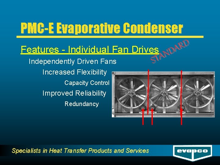 PMC-E Evaporative Condenser D R Features - Individual Fan Drives NDA A T S