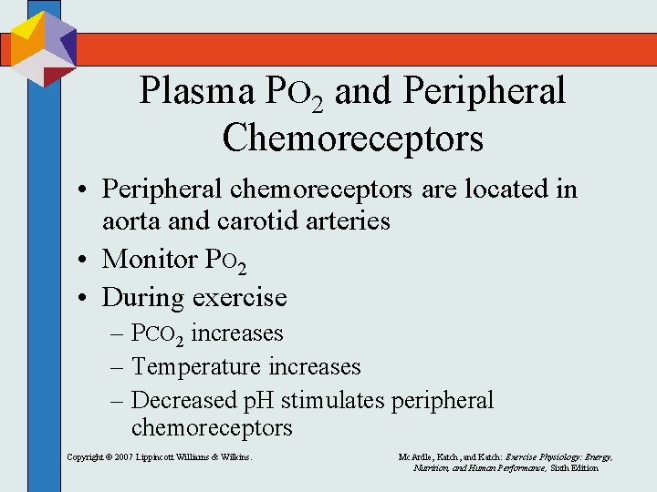 Plasma PO 2 and Peripheral Chemoreceptors • Peripheral chemoreceptors are located in aorta and