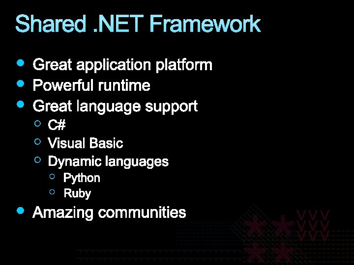 Shared. NET Framework 