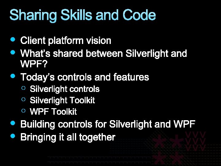 Sharing Skills and Code 