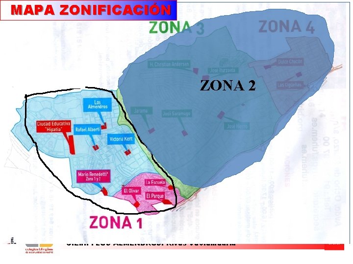 MAPA ZONIFICACIÓN ZONA 2 C. E. I. P. LOS ALMENDROS. Rivas Vaciamadrid MAPA ZONIFICACIÓN ZONA 2 C. E. I. P. LOS ALMENDROS. Rivas Vaciamadrid