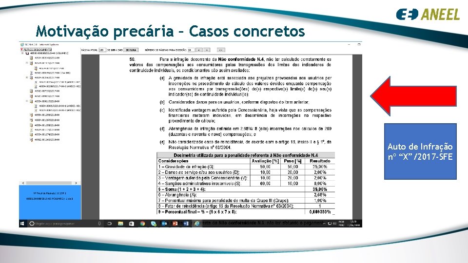 Motivação precária – Casos concretos Auto de Infração nº “X”/2017 -SFE 