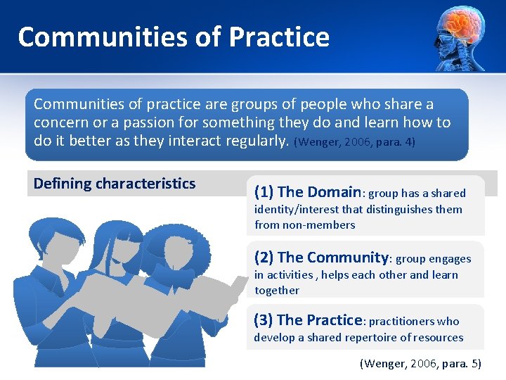 Communities of Practice Communities of practice are groups of people who share a concern Communities of Practice Communities of practice are groups of people who share a concern