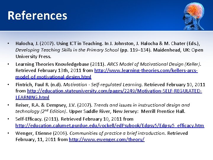 References • • • Halocha, J. (2007). Using ICT in Teaching. In J. Johnston, References • • • Halocha, J. (2007). Using ICT in Teaching. In J. Johnston,