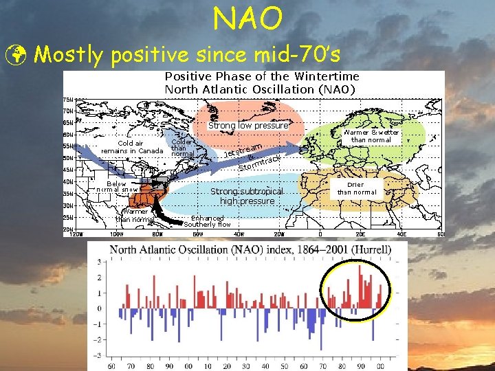 NAO ü Mostly positive since mid-70’s 