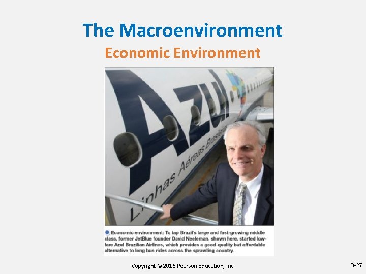 The Macroenvironment Economic Environment Copyright © 2016 Pearson Education, Inc. 3 -27 