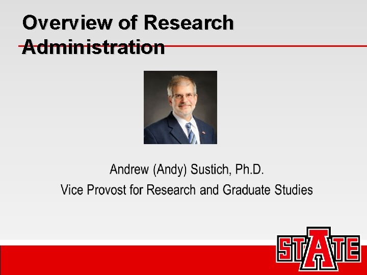 Overview of Research Administration 