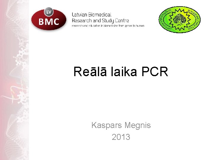 Reālā laika PCR Kaspars Megnis 2013 