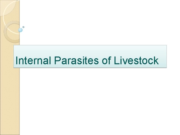 Internal Parasites of Livestock 