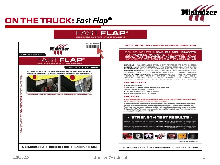 Fast Flap® 1/20/2016 Minimizer Confidential 14 