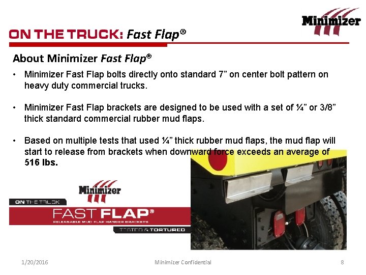 Fast Flap® About Minimizer Fast Flap® • Minimizer Fast Flap bolts directly onto standard