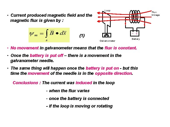 Loop Flux linkage • Current produced magnetic field and the magnetic flux is given