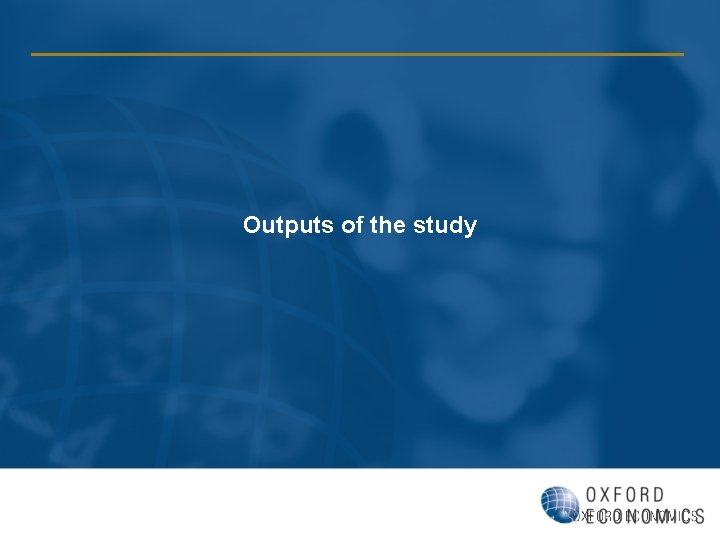 Outputs of the study 