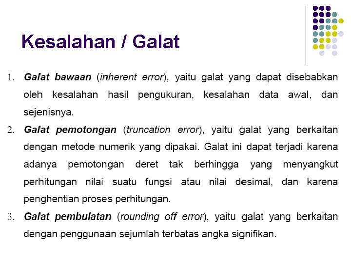 Kesalahan / Galat 