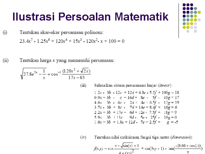 Ilustrasi Persoalan Matematik 