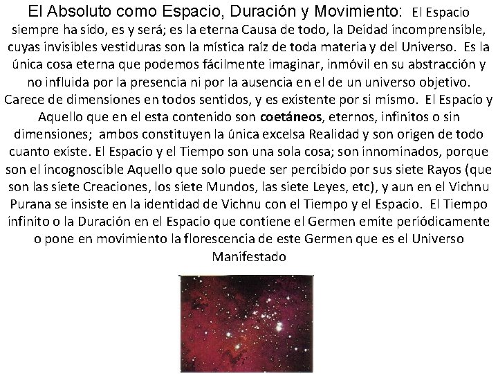 El Absoluto como Espacio Duracin y Movimiento El