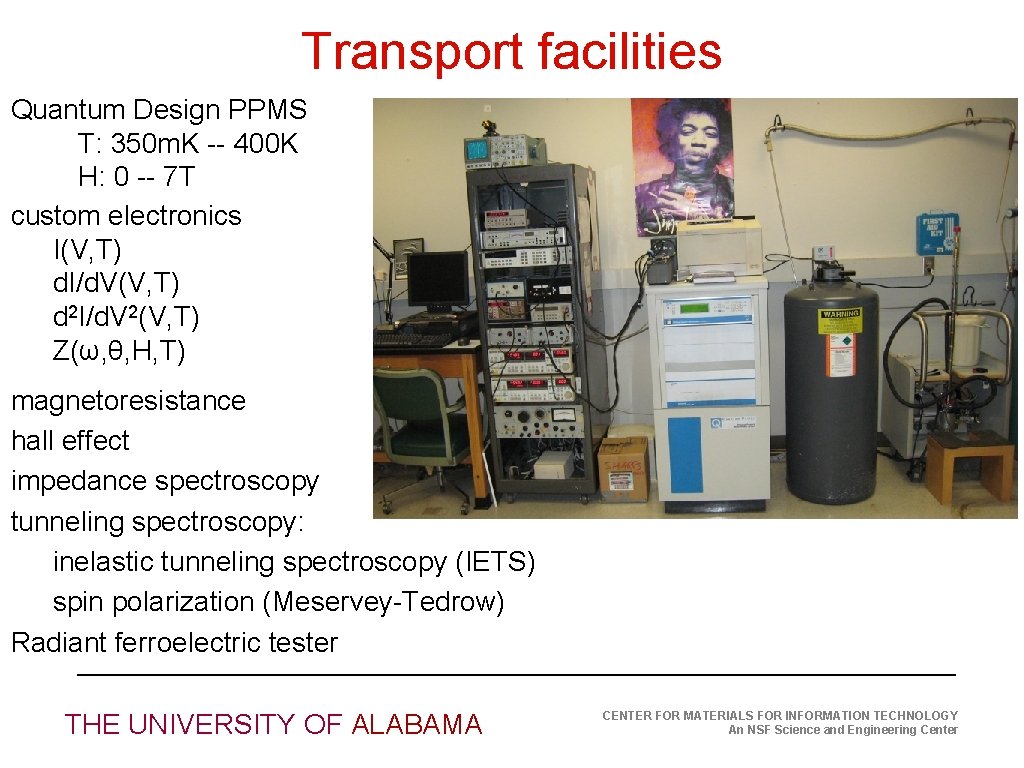 Transport facilities Quantum Design PPMS T: 350 m. K -- 400 K H: 0