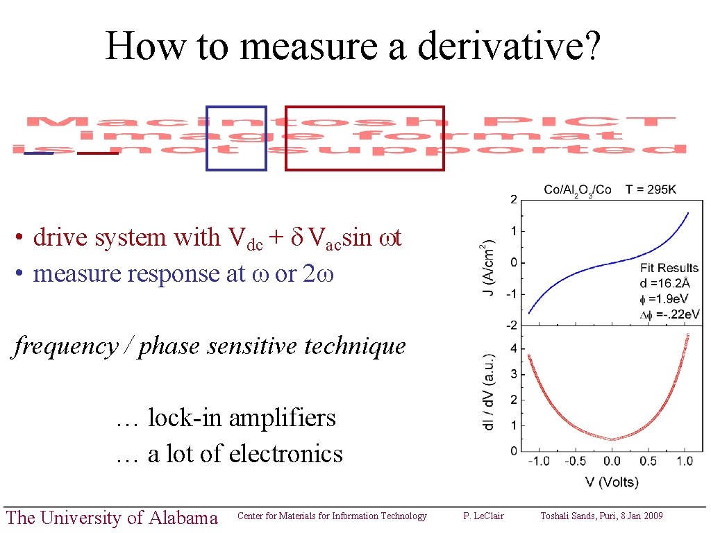 How to measure a derivative? • drive system with Vdc + δ Vacsin ωt