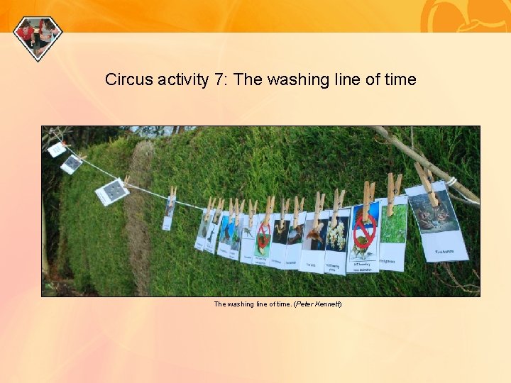 Circus activity 7: The washing line of time. (Peter Kennett) 