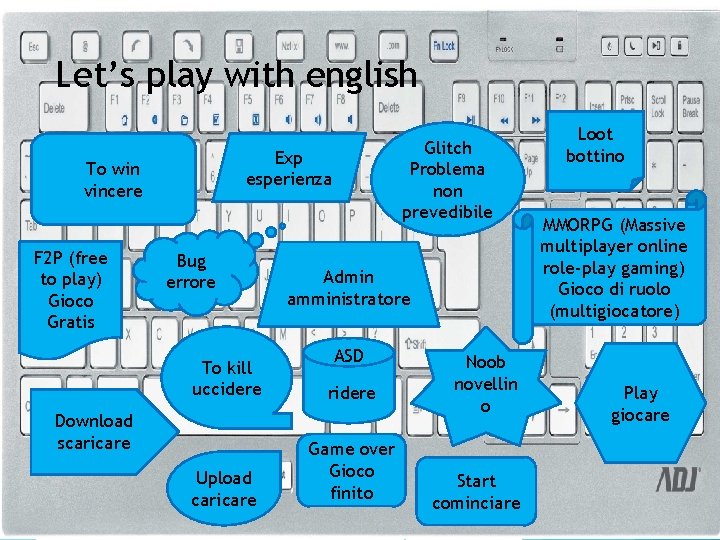 Let’s play with english Exp esperienza To win vincere F 2 P (free to