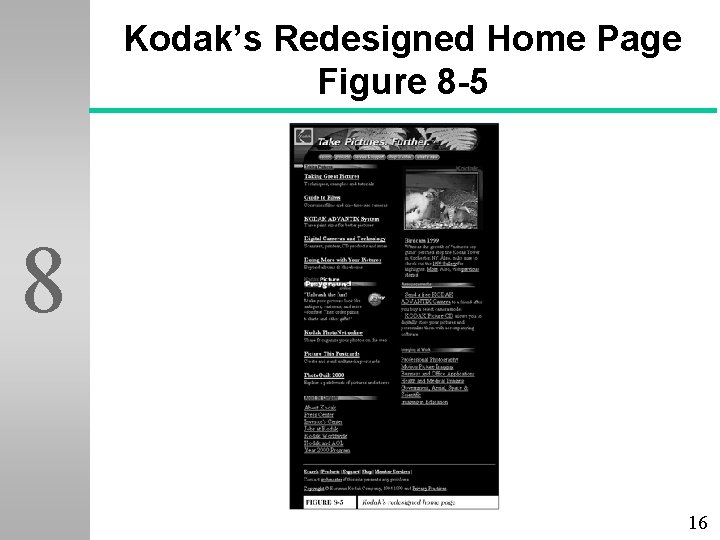 Kodak’s Redesigned Home Page Figure 8 -5 8 16 