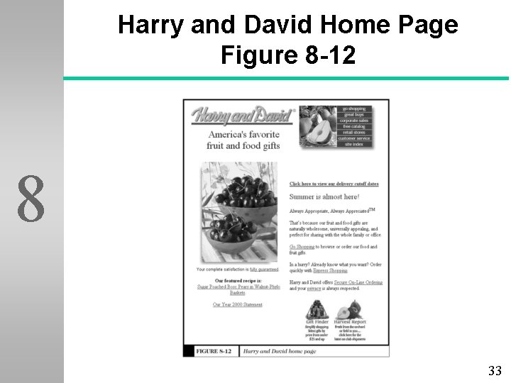 Harry and David Home Page Figure 8 -12 8 33 