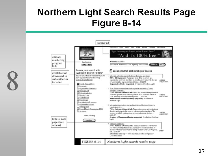 Northern Light Search Results Page Figure 8 -14 8 37 