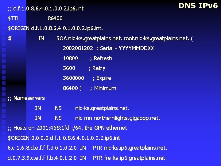 DNS IPv 6 ; ; d. f. 1. 0. 8. 6. 4. 0. 1.