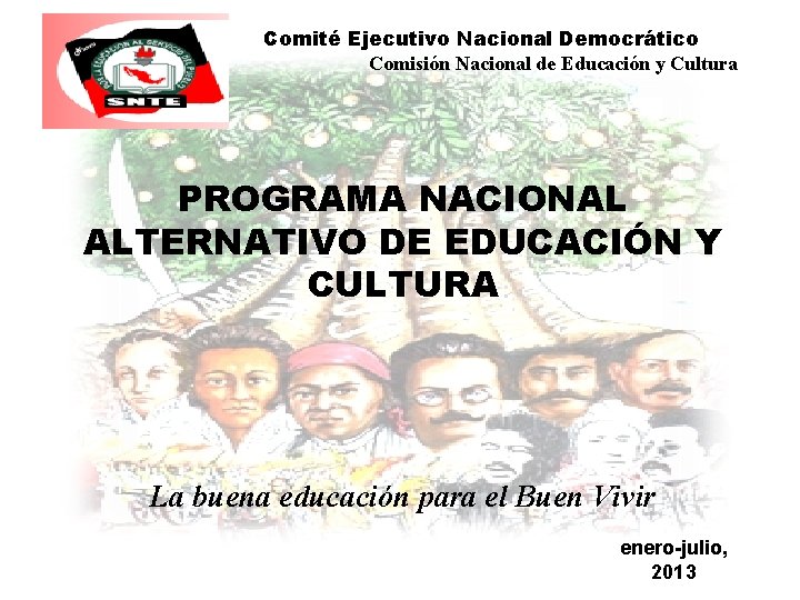 Comité Ejecutivo Nacional Democrático Comisión Nacional de Educación y Cultura PROGRAMA NACIONAL ALTERNATIVO DE