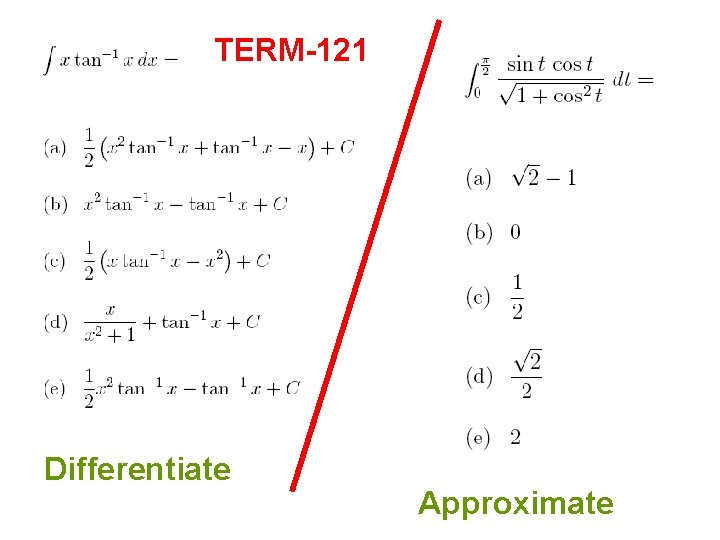 TERM-121 Differentiate Approximate 
