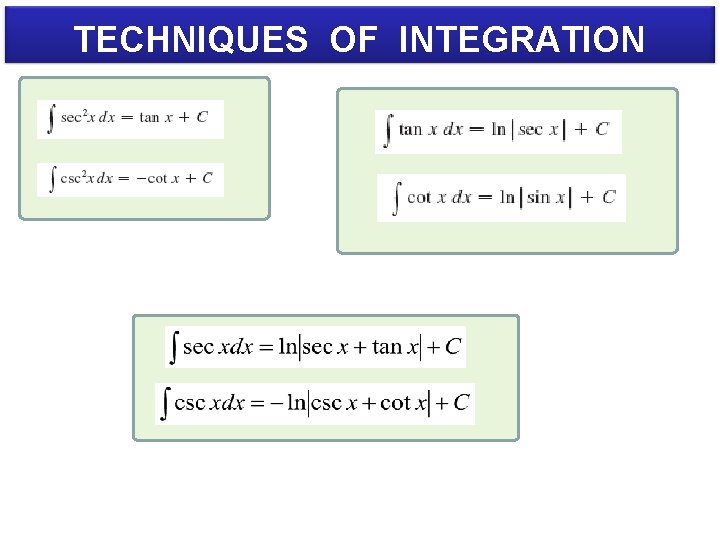 TECHNIQUES OF INTEGRATION 