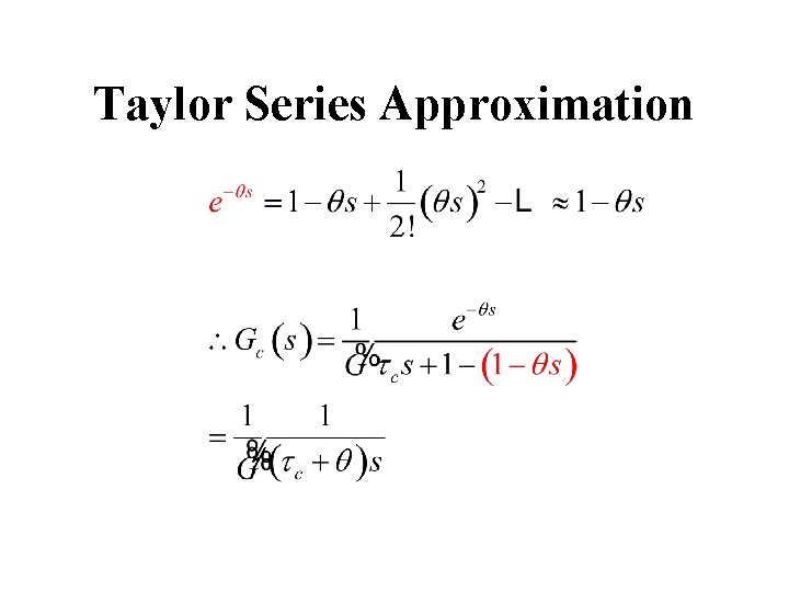 Taylor Series Approximation 