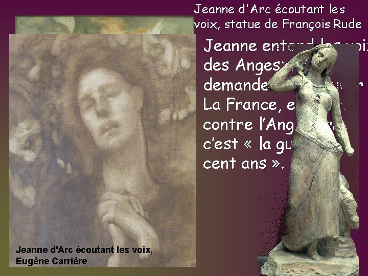 Jeanne d'Arc écoutant les voix, statue de François Rude Jeanne entend les voix des