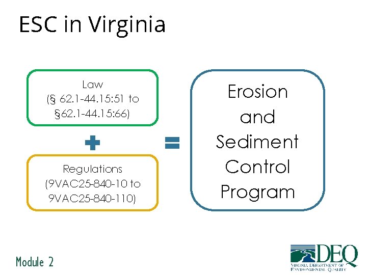 ESC in Virginia Law (§ 62. 1 -44. 15: 51 to § 62. 1