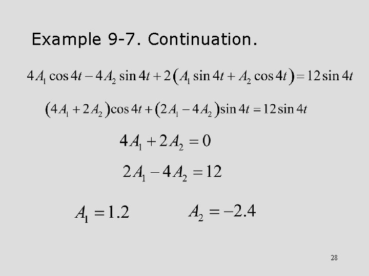 Example 9 -7. Continuation. 28 