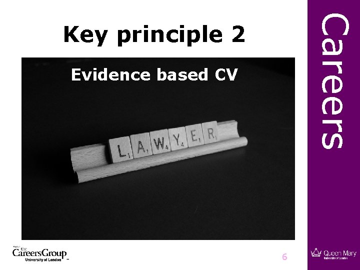 Careers Key principle 2 Evidence based CV 6 