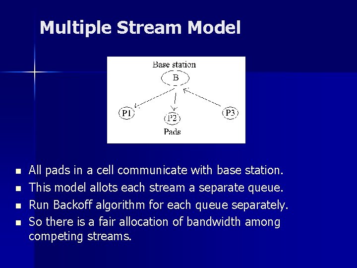 Multiple Stream Model n n All pads in a cell communicate with base station.