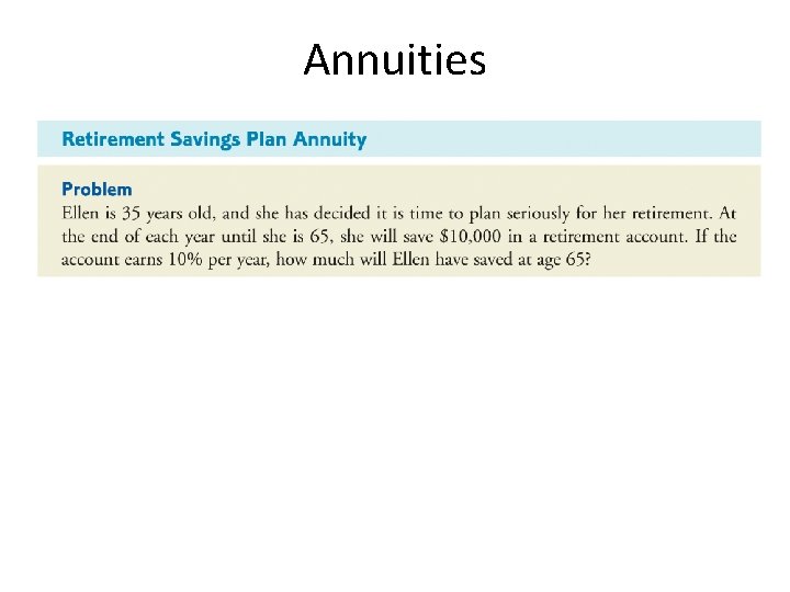 Annuities 