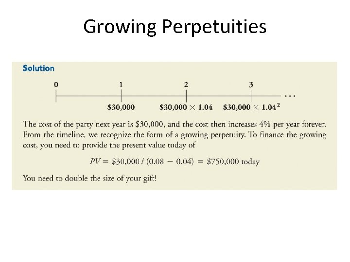 Growing Perpetuities 